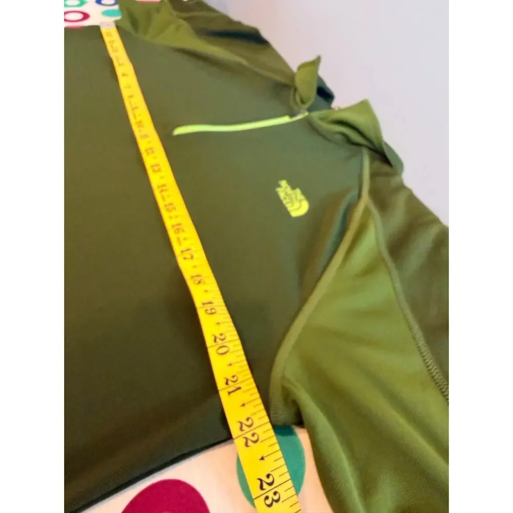 The North Face Short Sleeve Quarter Zip Polo Shirt Olive Green Men's Size Large